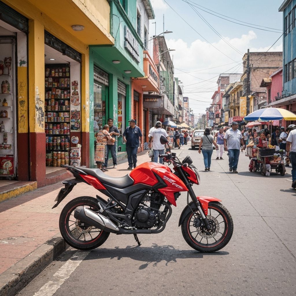 Moto en la calle de la ciudad